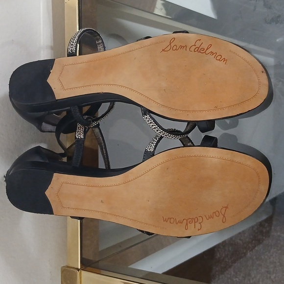 Sam Edelman black chained strappy sandals size 8 - Picture 9 of 14